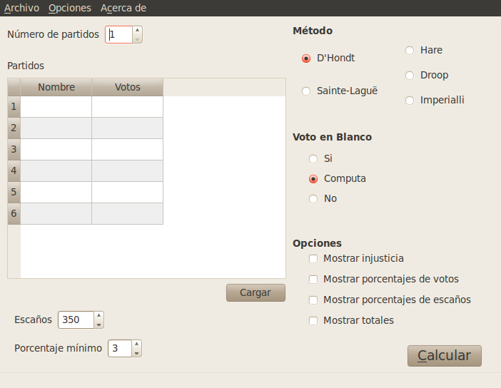 [Pantallazo de Elecsim 2.0 en linux]